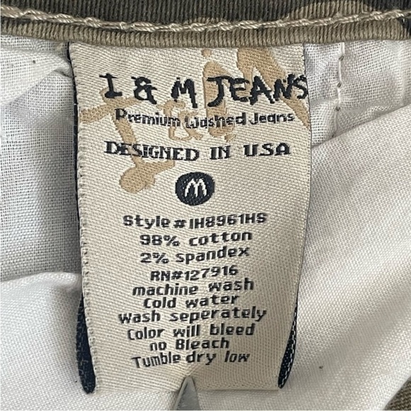 I & M Camo Joggers Cargo Pants Jeans Womens Medium Pockets High Rise Belted USA - Picture 8 of 9
